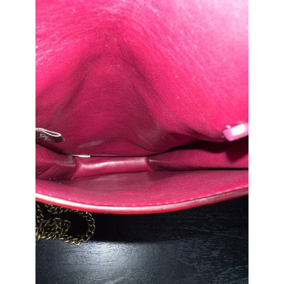 Coach Snap Phone Crossbody Signature Coated Canvas Leather 76357 Red Chain Strap - Picture 11 of 12